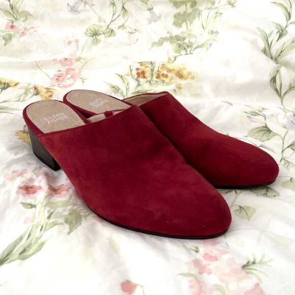 Eileen Fisher Suede Block Heel Mule - Picture 2 of 9